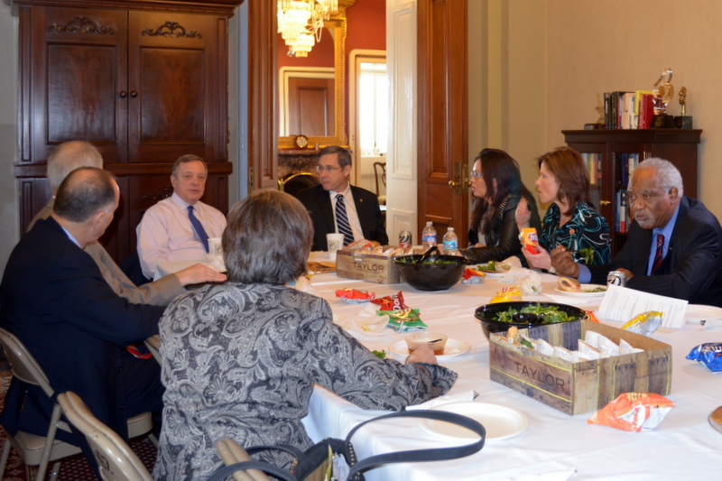 U.S. Senator Dick Durbin (D-IL) hosted members of the Illinois Congressional Delegation at the second bipartisan Illinois Congressional Delegation Luncheon of the 113th Congress.